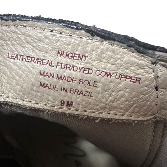 Matisse Black Nugent Calf Hair Ankle wedge Booties - 9 - Picture 9 of 9